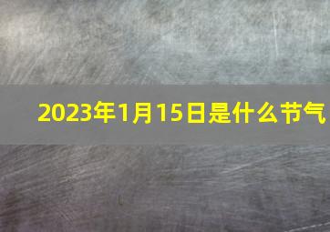 2023年1月15日是什么节气