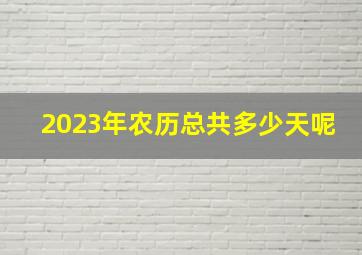 2023年农历总共多少天呢