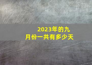 2023年的九月份一共有多少天