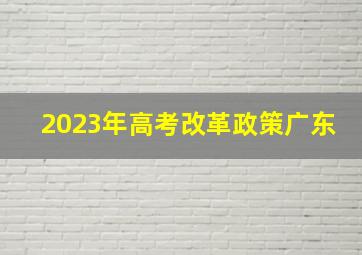 2023年高考改革政策广东