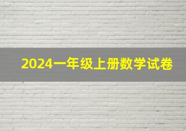 2024一年级上册数学试卷