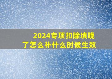 2024专项扣除填晚了怎么补什么时候生效