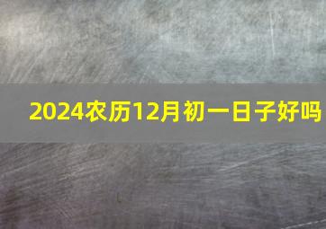 2024农历12月初一日子好吗