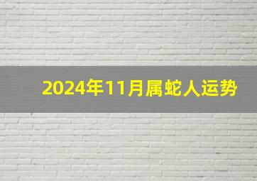 2024年11月属蛇人运势