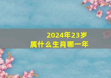 2024年23岁属什么生肖哪一年