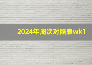 2024年周次对照表wk1