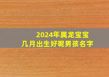 2024年属龙宝宝几月出生好呢男孩名字