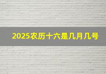 2025农历十六是几月几号