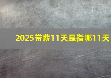 2025带薪11天是指哪11天