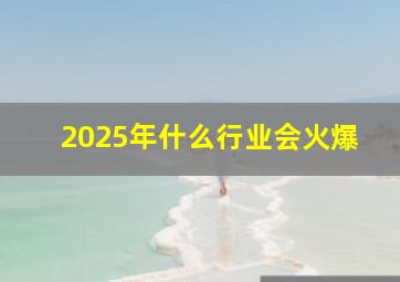 2025年什么行业会火爆