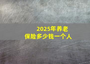 2025年养老保险多少钱一个人