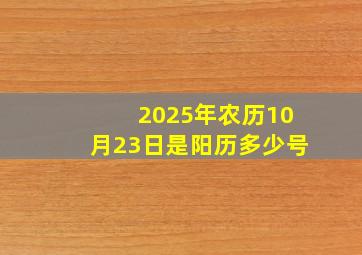 2025年农历10月23日是阳历多少号