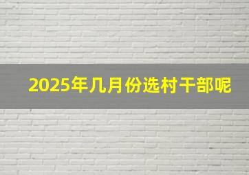 2025年几月份选村干部呢