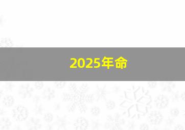 2025年命