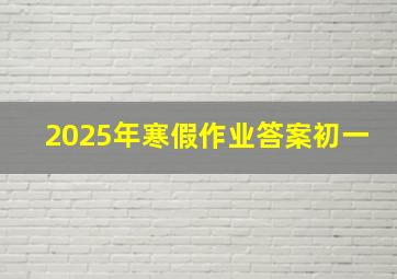 2025年寒假作业答案初一