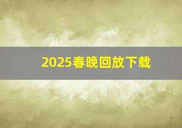 2025春晚回放下载