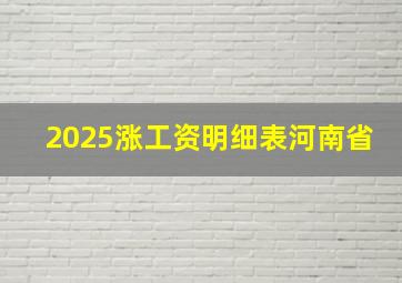 2025涨工资明细表河南省