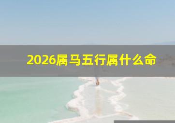 2026属马五行属什么命