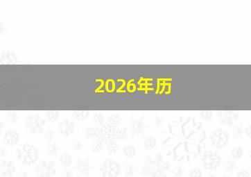 2026年历