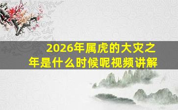 2026年属虎的大灾之年是什么时候呢视频讲解