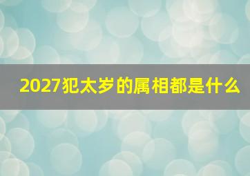 2027犯太岁的属相都是什么