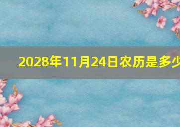 2028年11月24日农历是多少