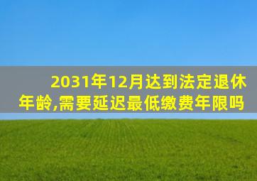 2031年12月达到法定退休年龄,需要延迟最低缴费年限吗