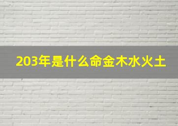 203年是什么命金木水火土