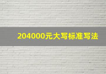 204000元大写标准写法