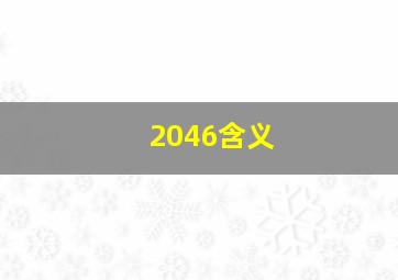 2046含义