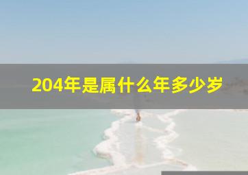 204年是属什么年多少岁