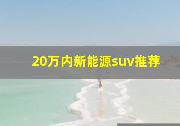 20万内新能源suv推荐