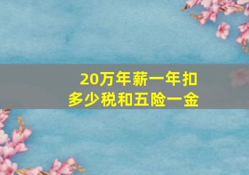 20万年薪一年扣多少税和五险一金