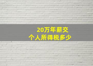 20万年薪交个人所得税多少