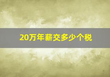 20万年薪交多少个税