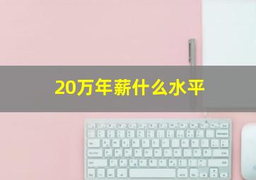 20万年薪什么水平