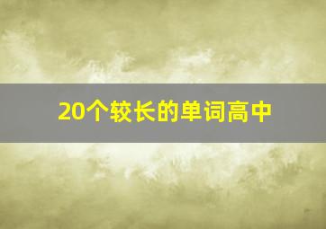 20个较长的单词高中