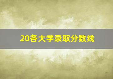 20各大学录取分数线