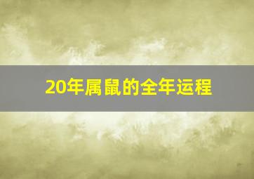 20年属鼠的全年运程