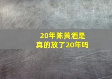 20年陈黄酒是真的放了20年吗