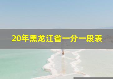 20年黑龙江省一分一段表