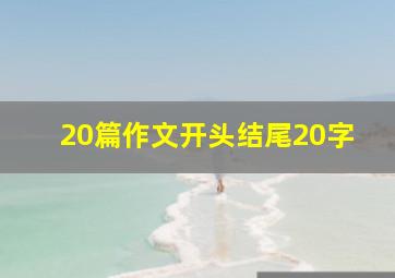 20篇作文开头结尾20字