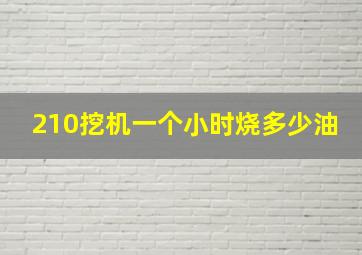 210挖机一个小时烧多少油