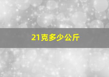 21克多少公斤