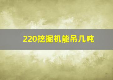 220挖掘机能吊几吨