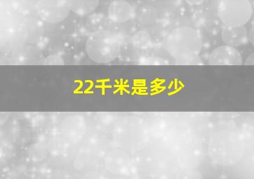 22千米是多少