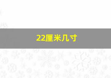 22厘米几寸