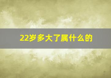 22岁多大了属什么的