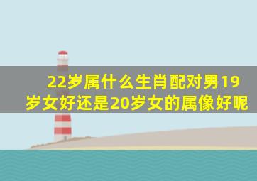 22岁属什么生肖配对男19岁女好还是20岁女的属像好呢