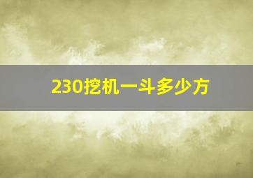 230挖机一斗多少方